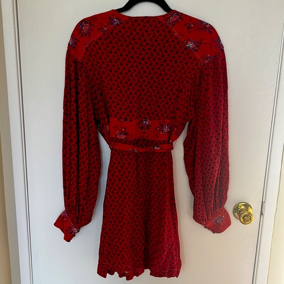 SOLD - Free People Red Floral Mini - Picture 2 of 4